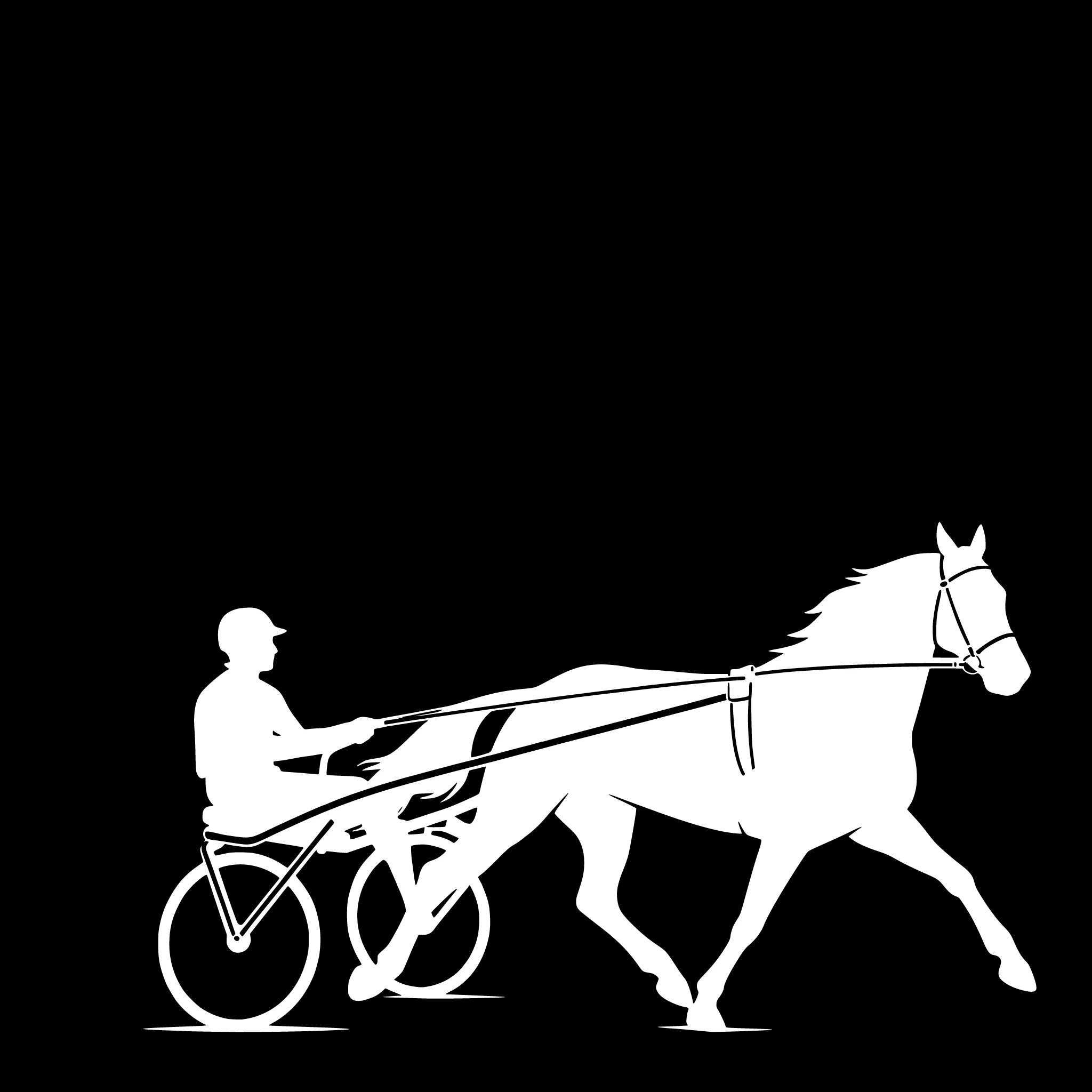 Travhest med sulky – Enkeltmotiv Sticker