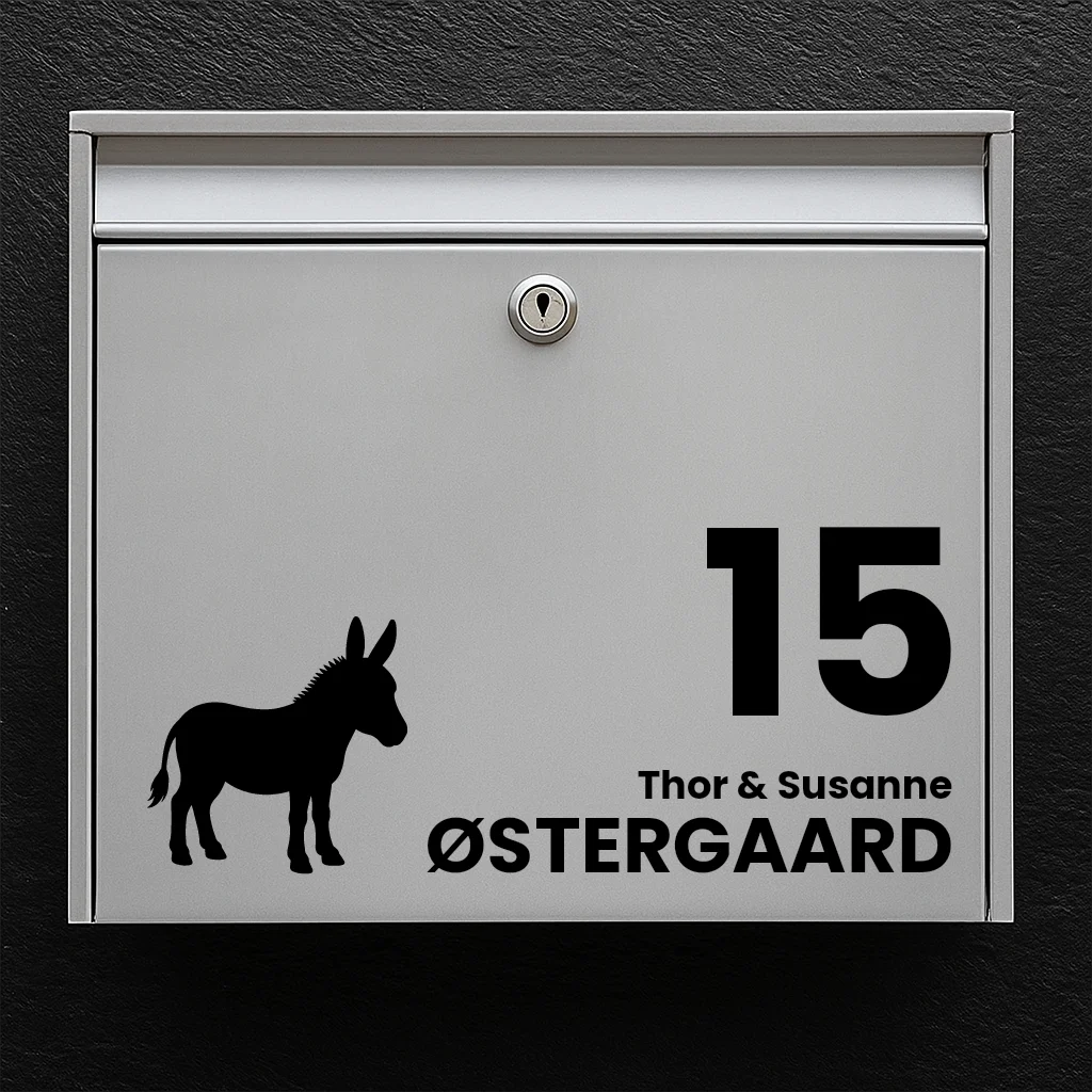Postkassesticker med Æsel