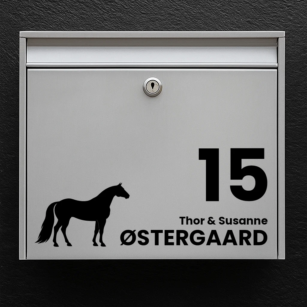Postkassesticker med American Quarter Horse