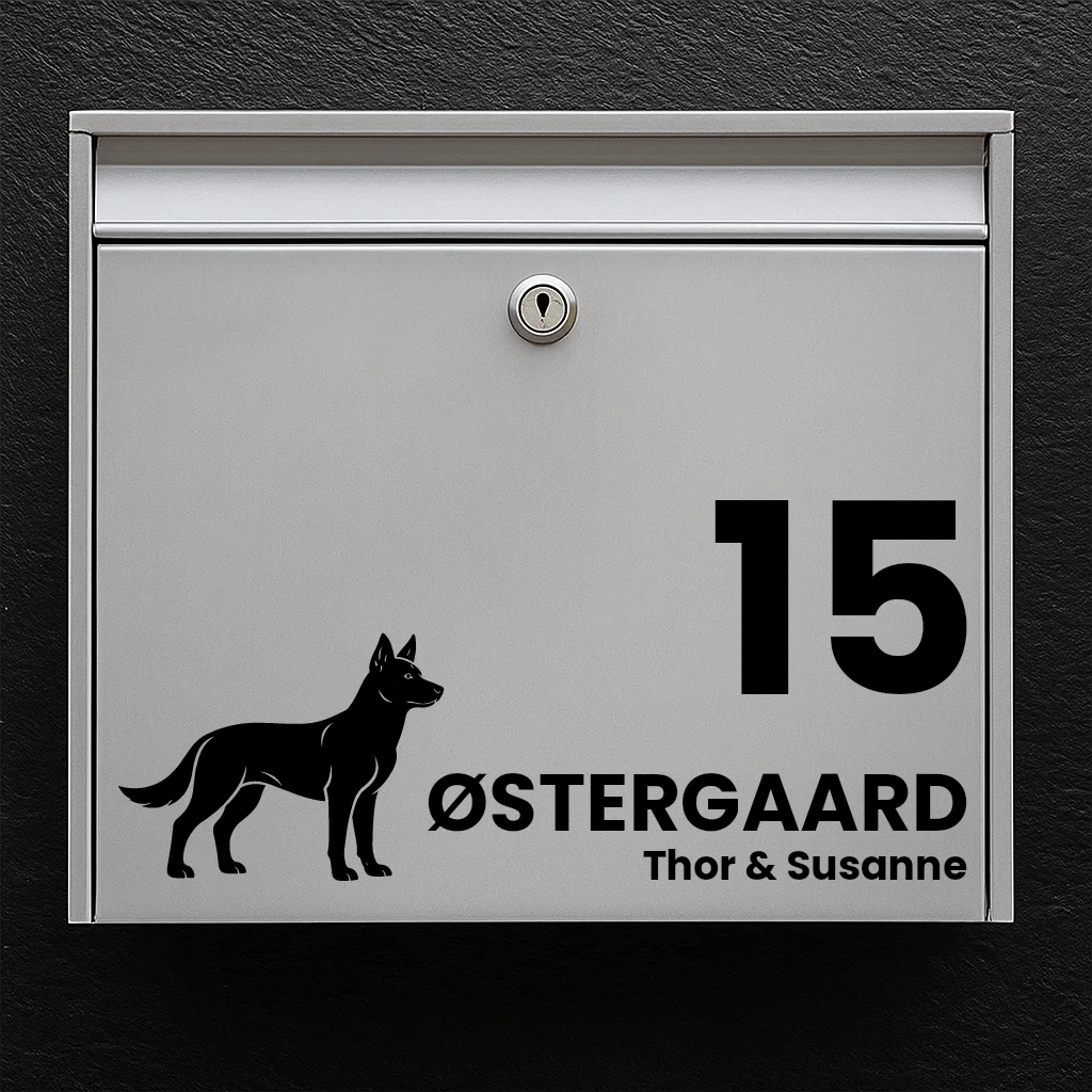 Mailbox sticker with Australian Kelpie