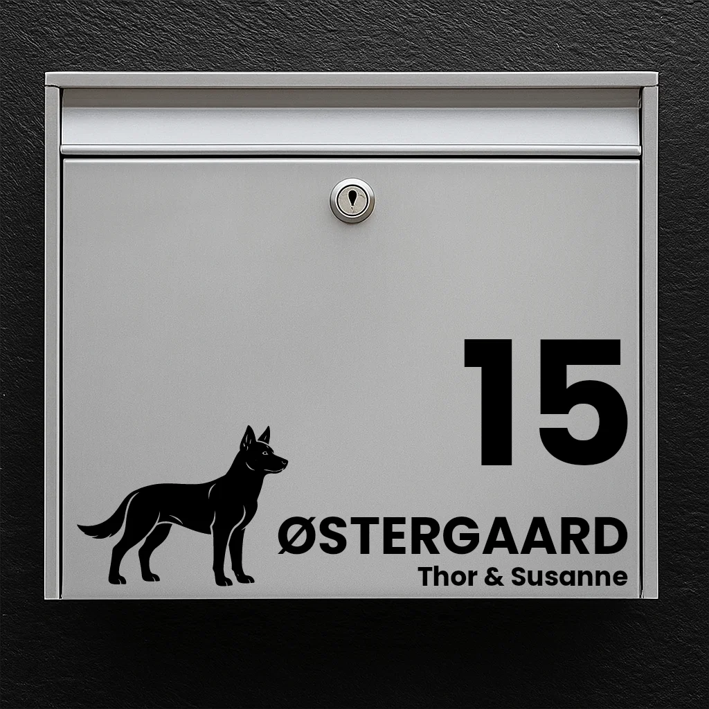 Postkassesticker med Australian Kelpie