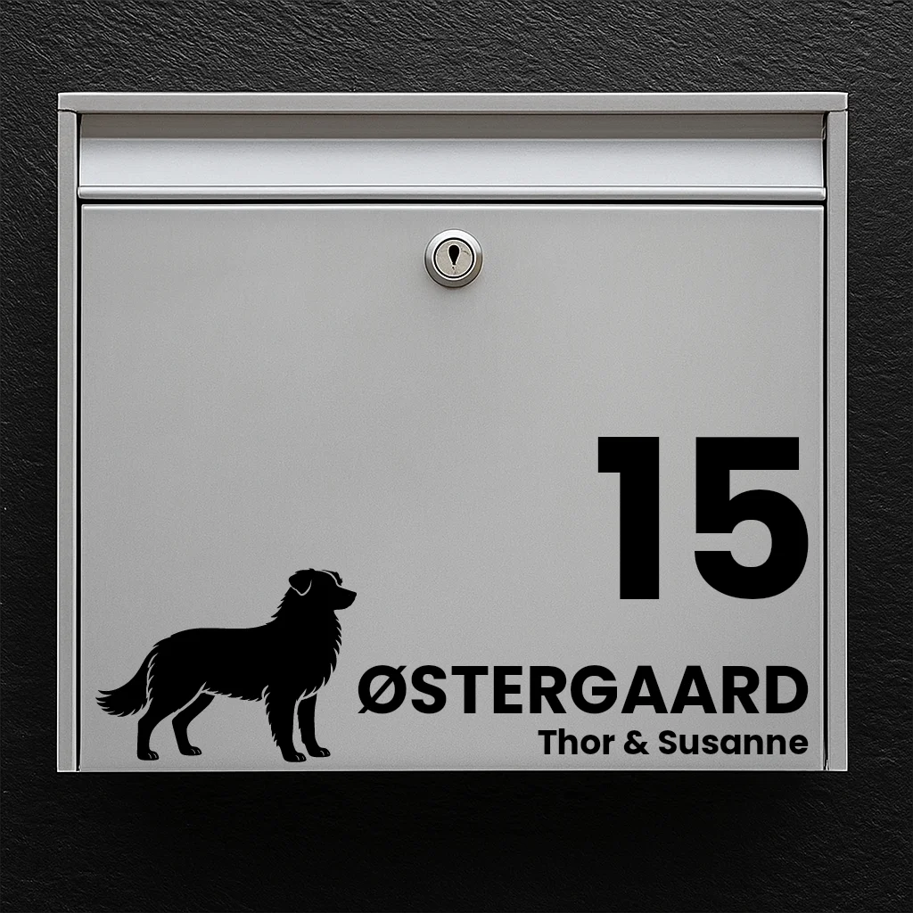 Postkassesticker med Australian Shepherd
