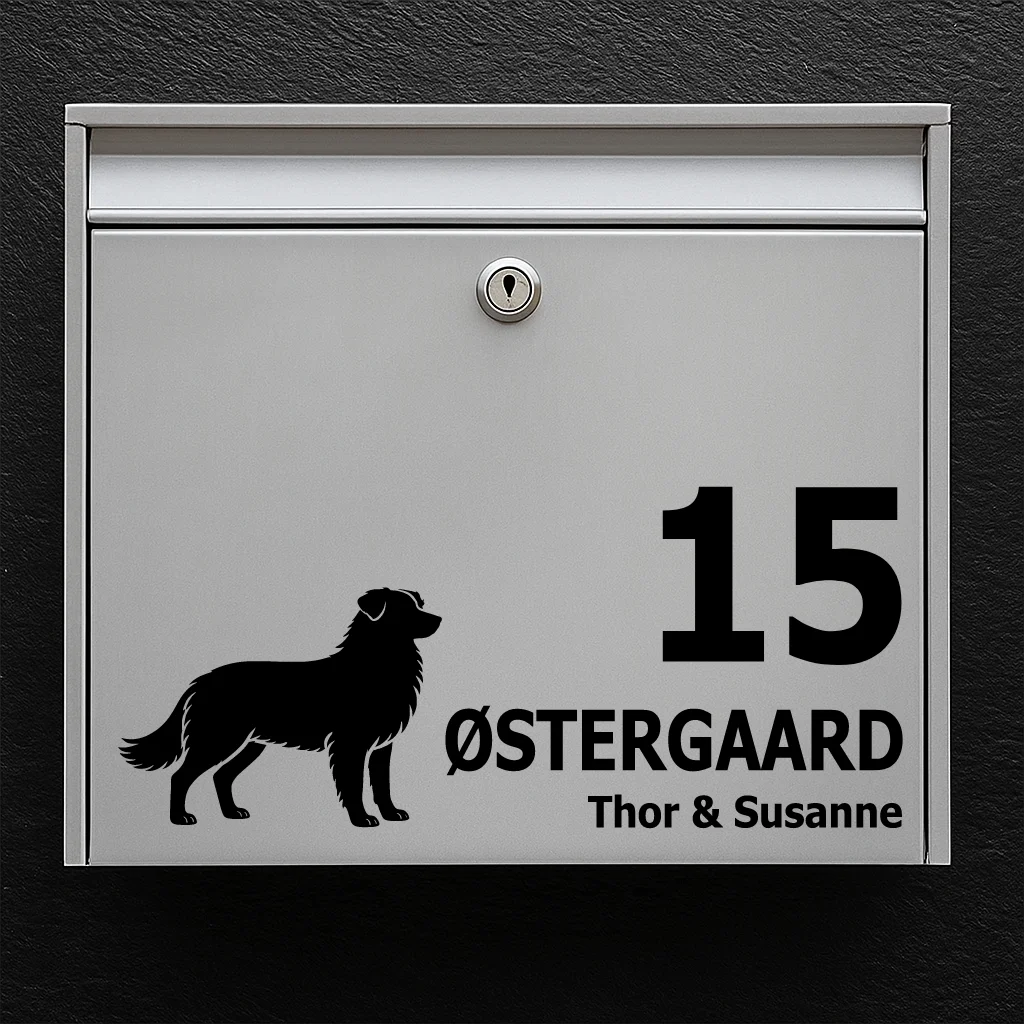Postkassesticker med Australian Shepherd
