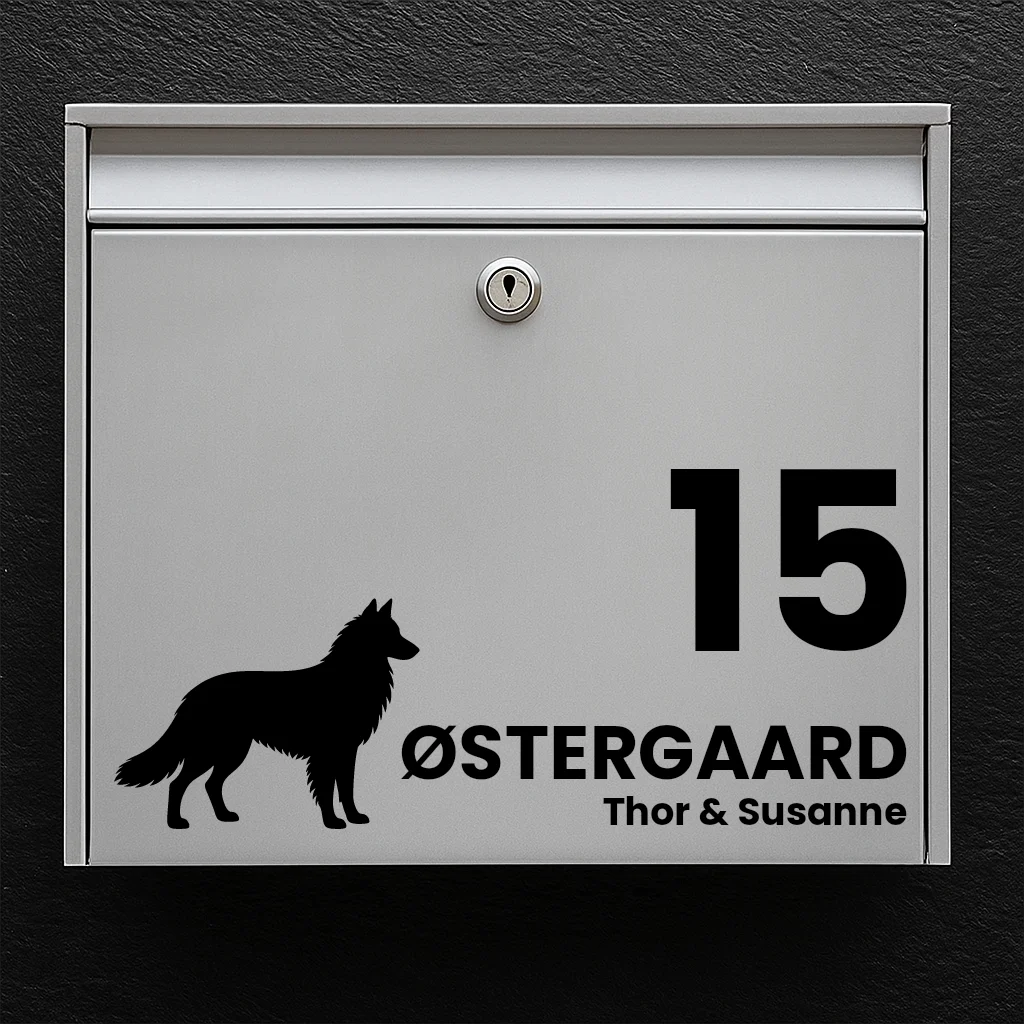 Mailbox sticker with Belgian Shepherd (Tervuren)