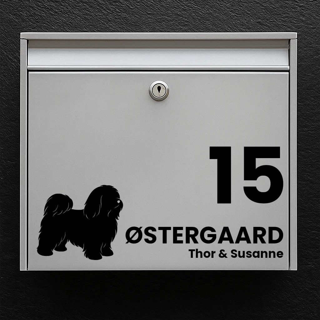 Mailbox sticker with bichon havanaise
