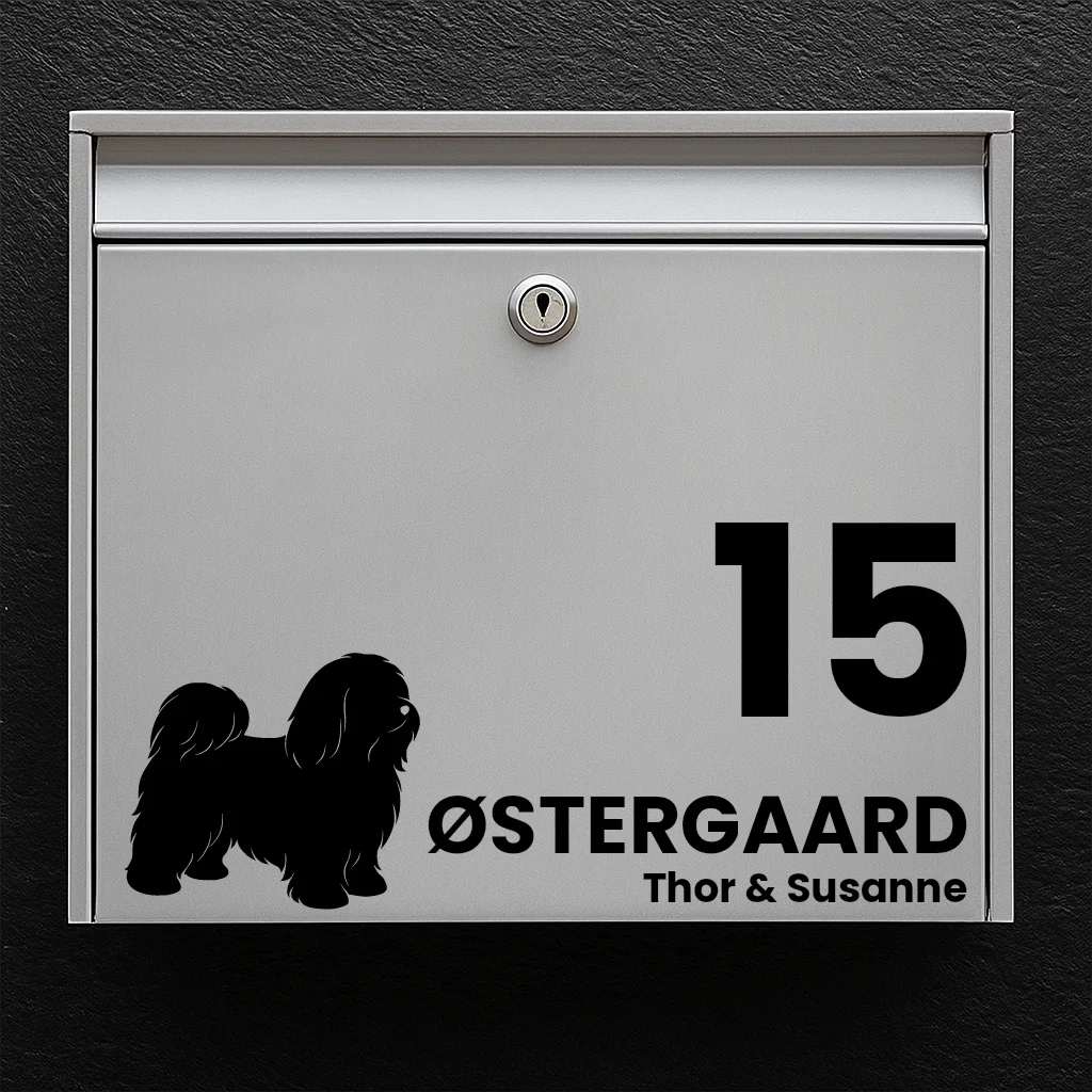 Postkassesticker med bichon havanaise