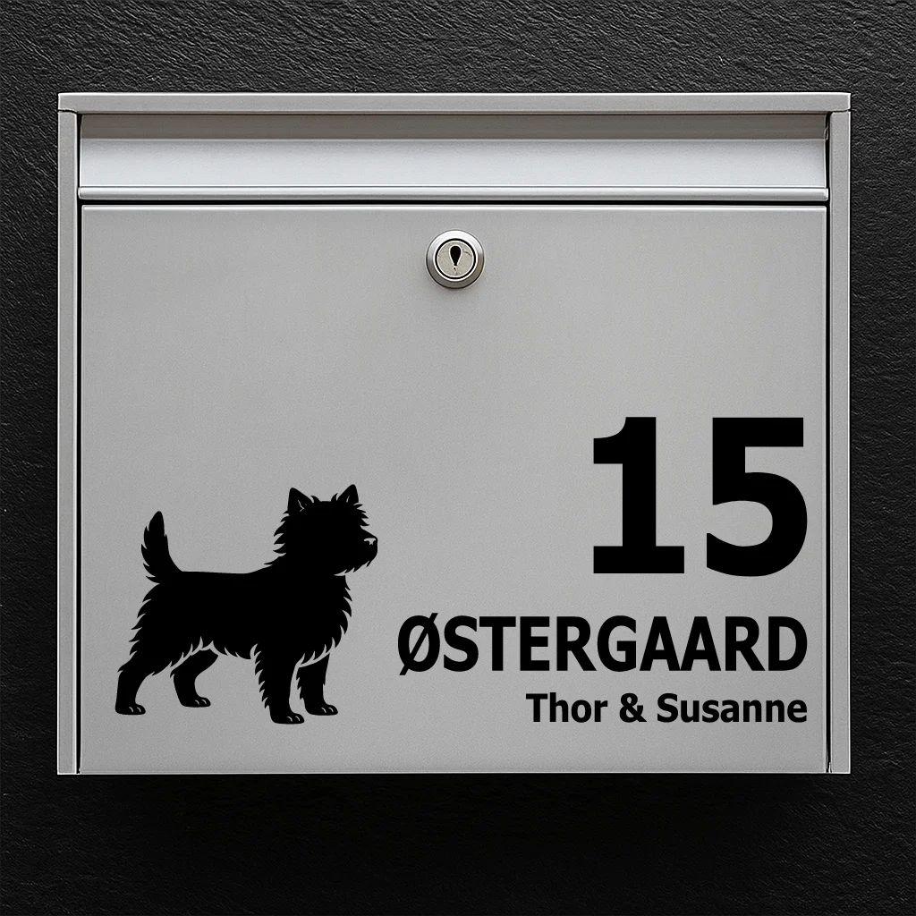 Mailbox sticker with Cairn terrier