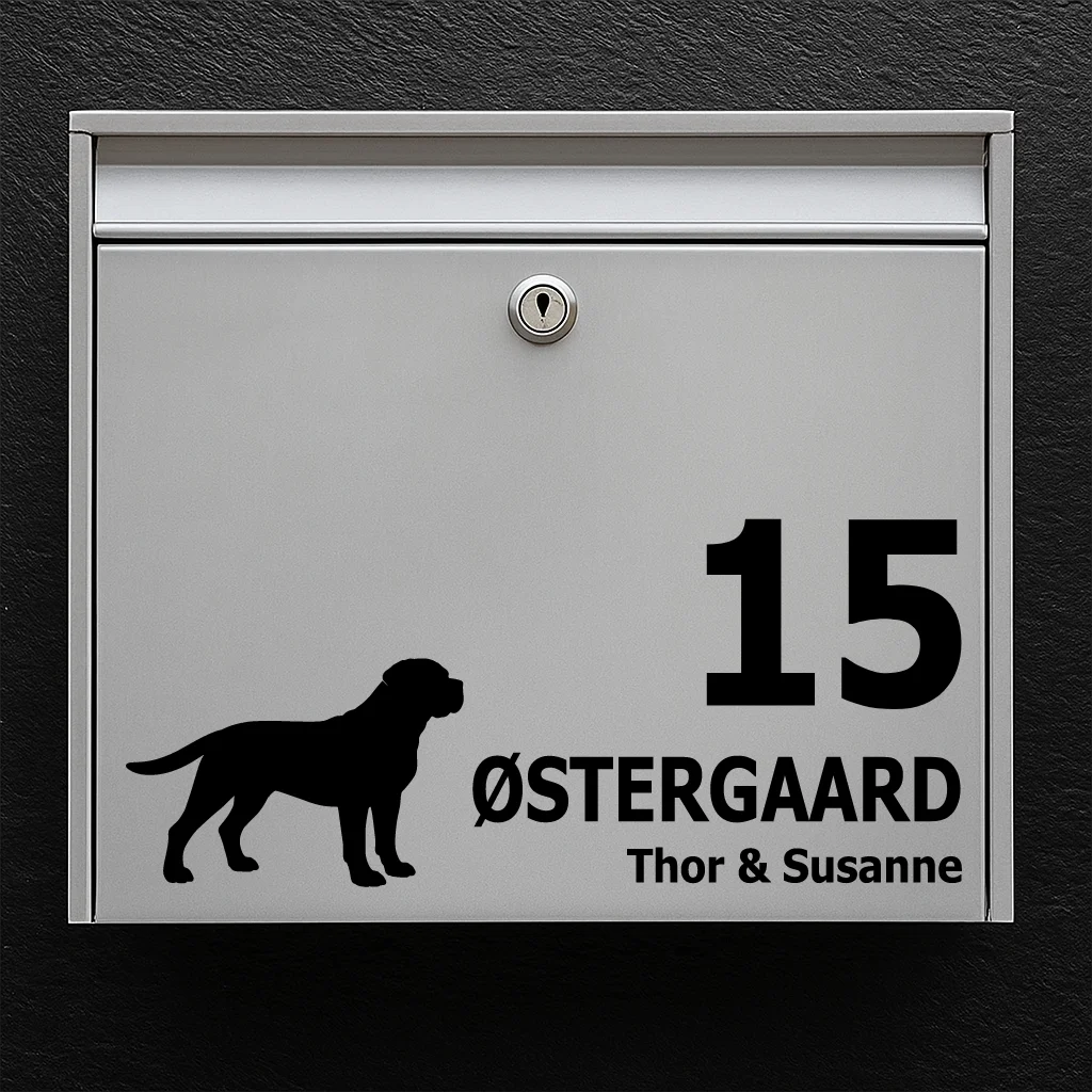 Postkassesticker med Cane Corso