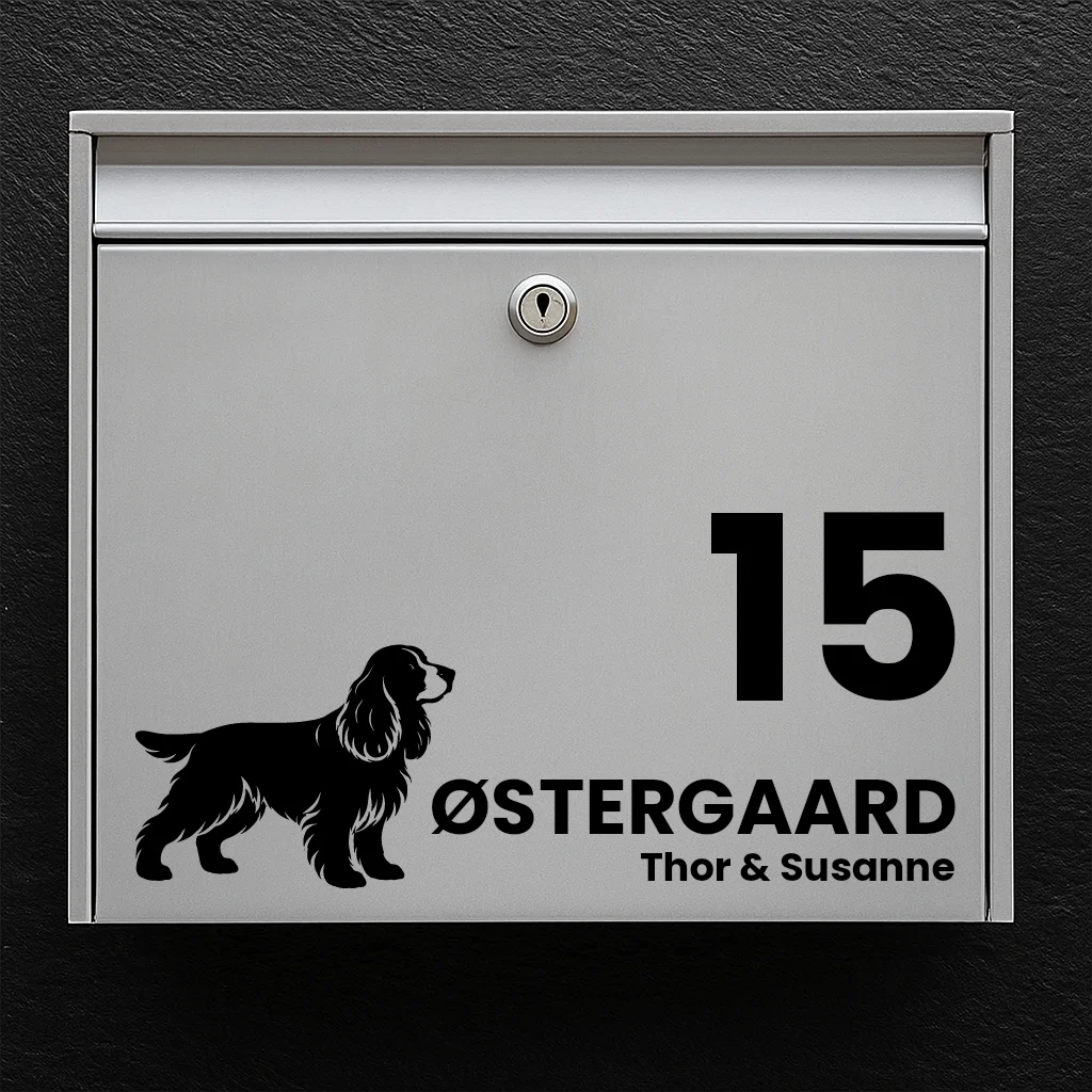 Briefkastenaufkleber mit Cocker Spaniel
