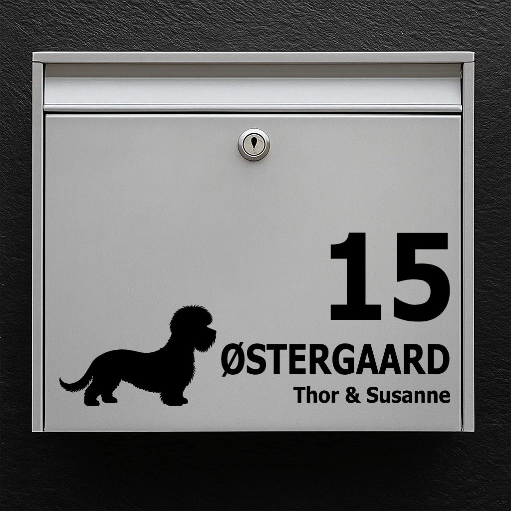 Briefkastenaufkleber mit Dandie Dinmont Terrier