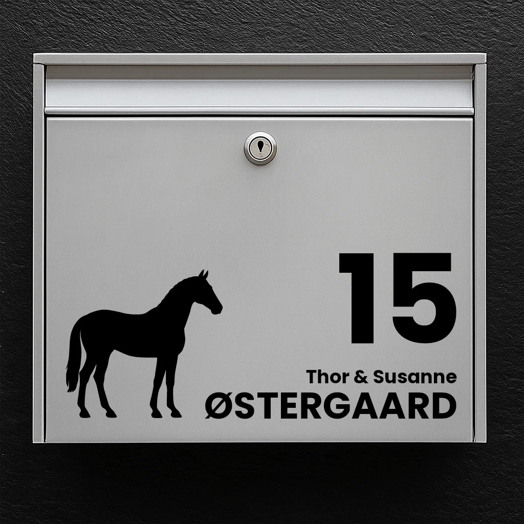 Postkassesticker med Dansk Varmblod