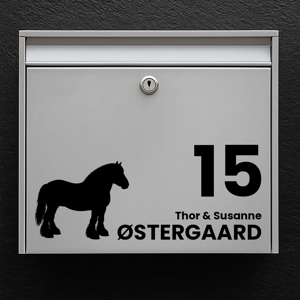 Postkassesticker med Den Jydske hest
