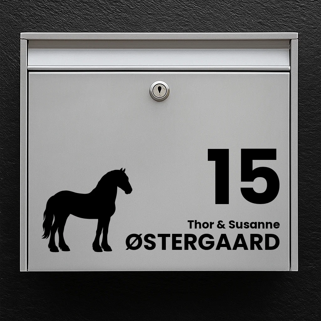 Mailbox sticker with Fell Pony