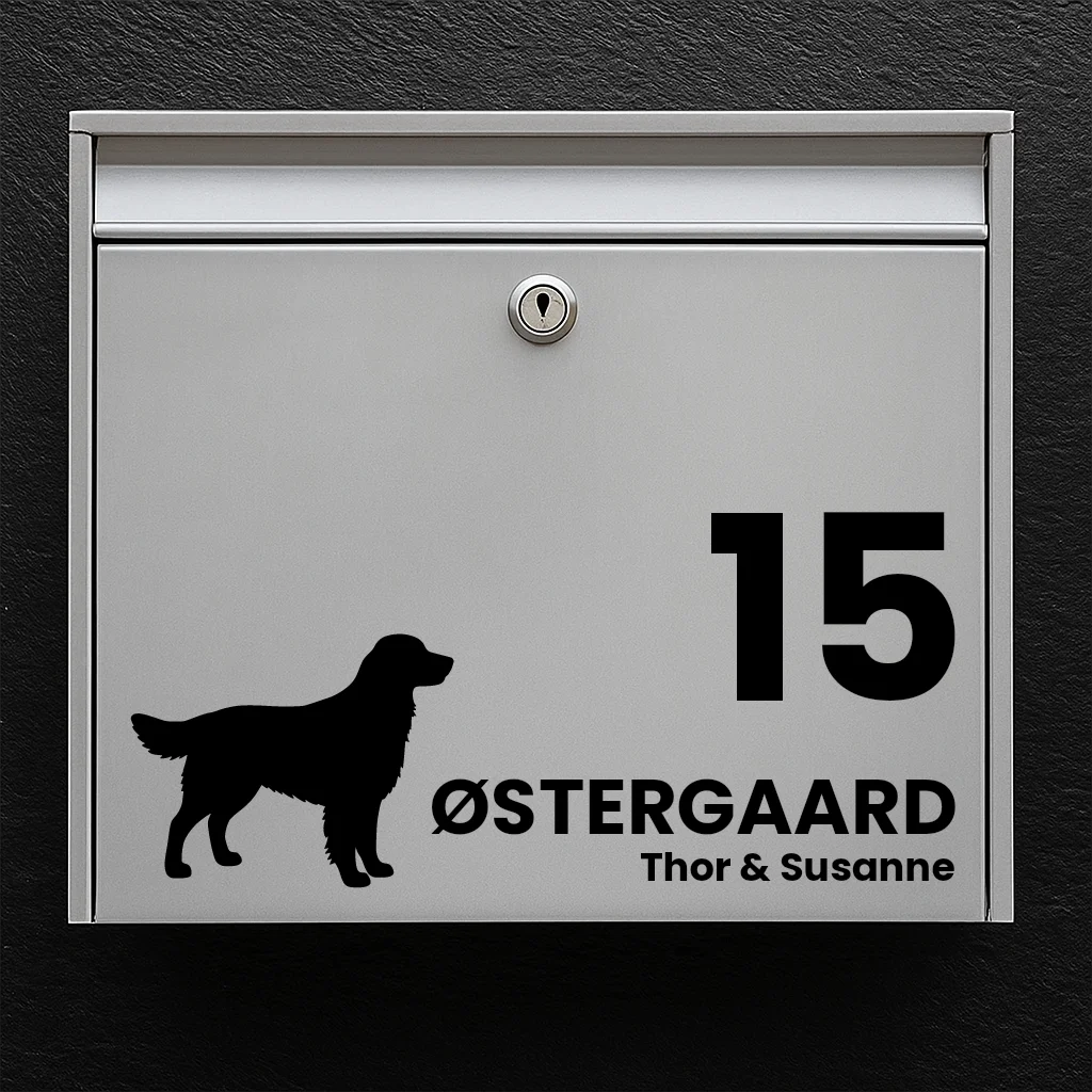 Postkassesticker med Golden Retriever