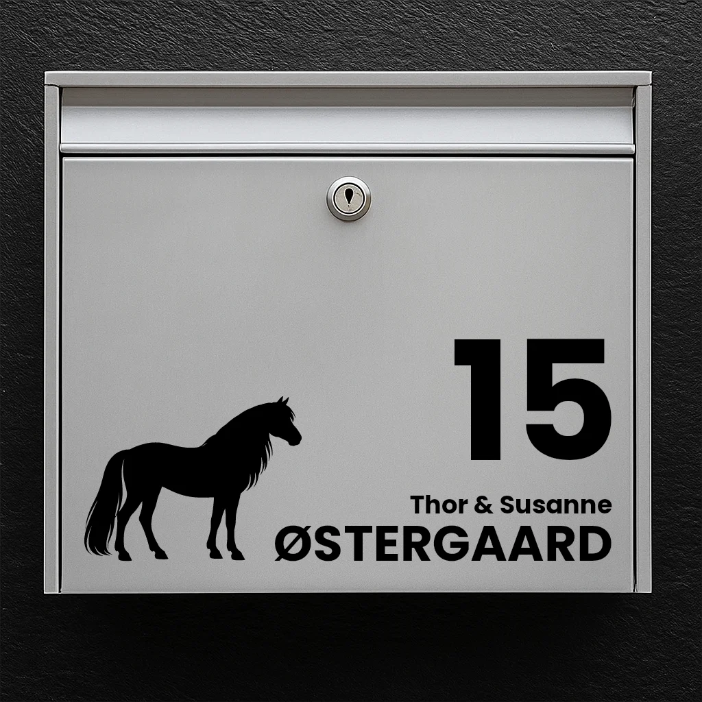 Postkassesticker med Haflinger