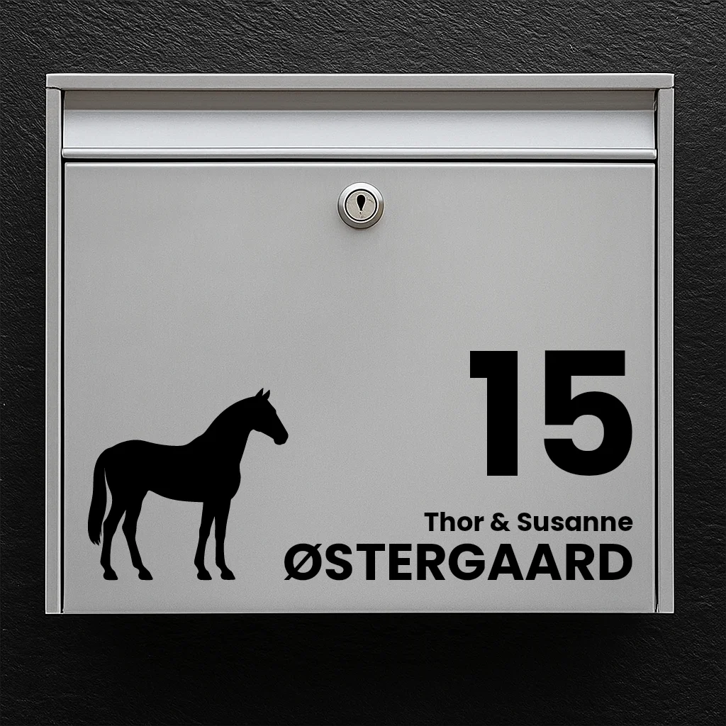 Postkassesticker med Holstener