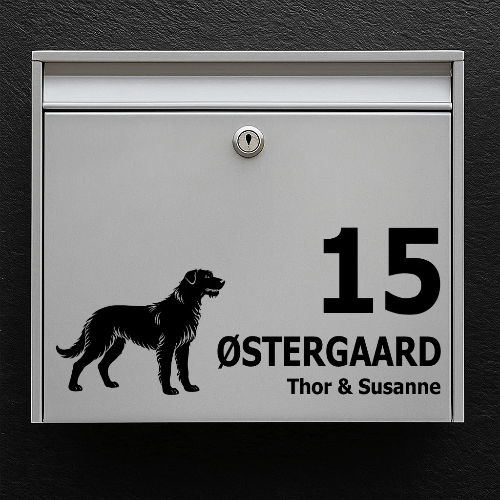 Mailbox sticker with Irish Wolfhound