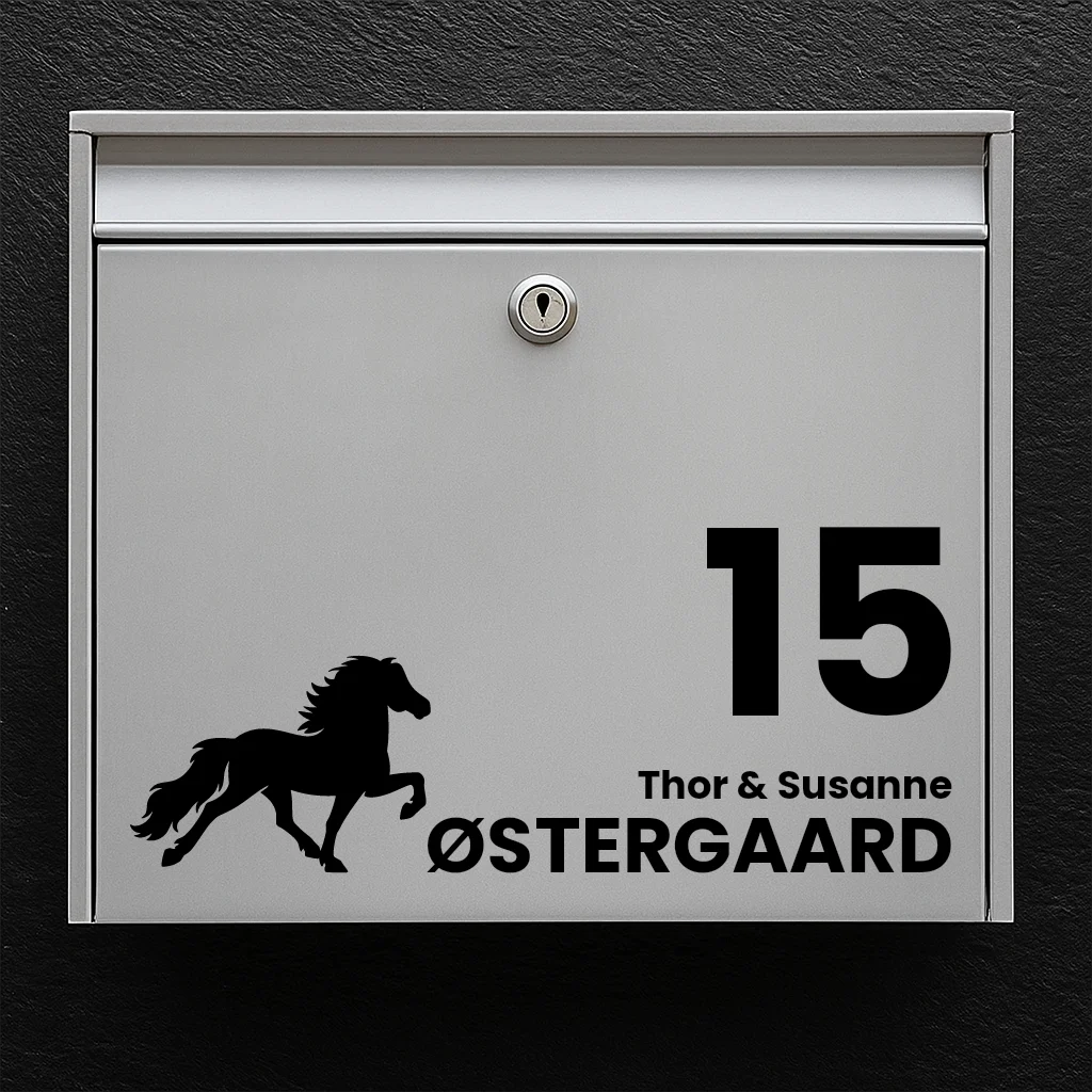 Postkassesticker med Islandsk hest (tölt)