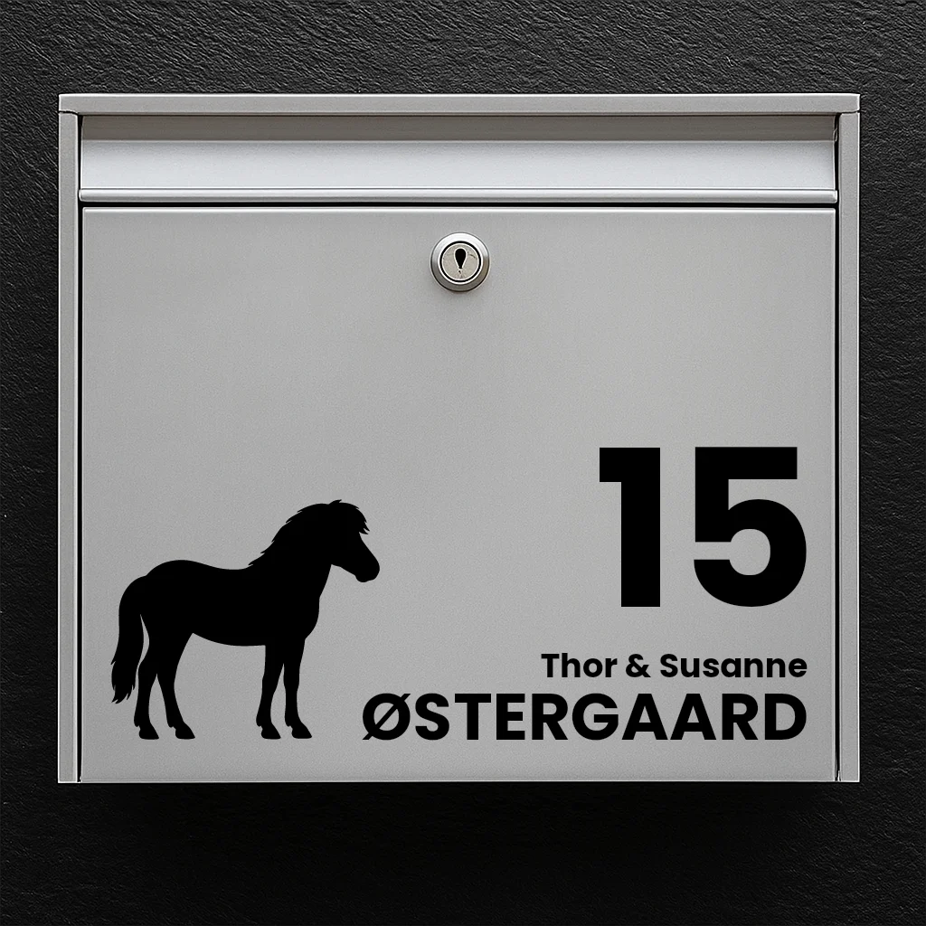 Postkassesticker med Islandsk hest
