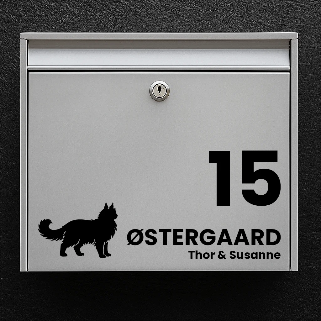Briefkastenaufkleber mit Maine Coon / Norwegische Waldkatze