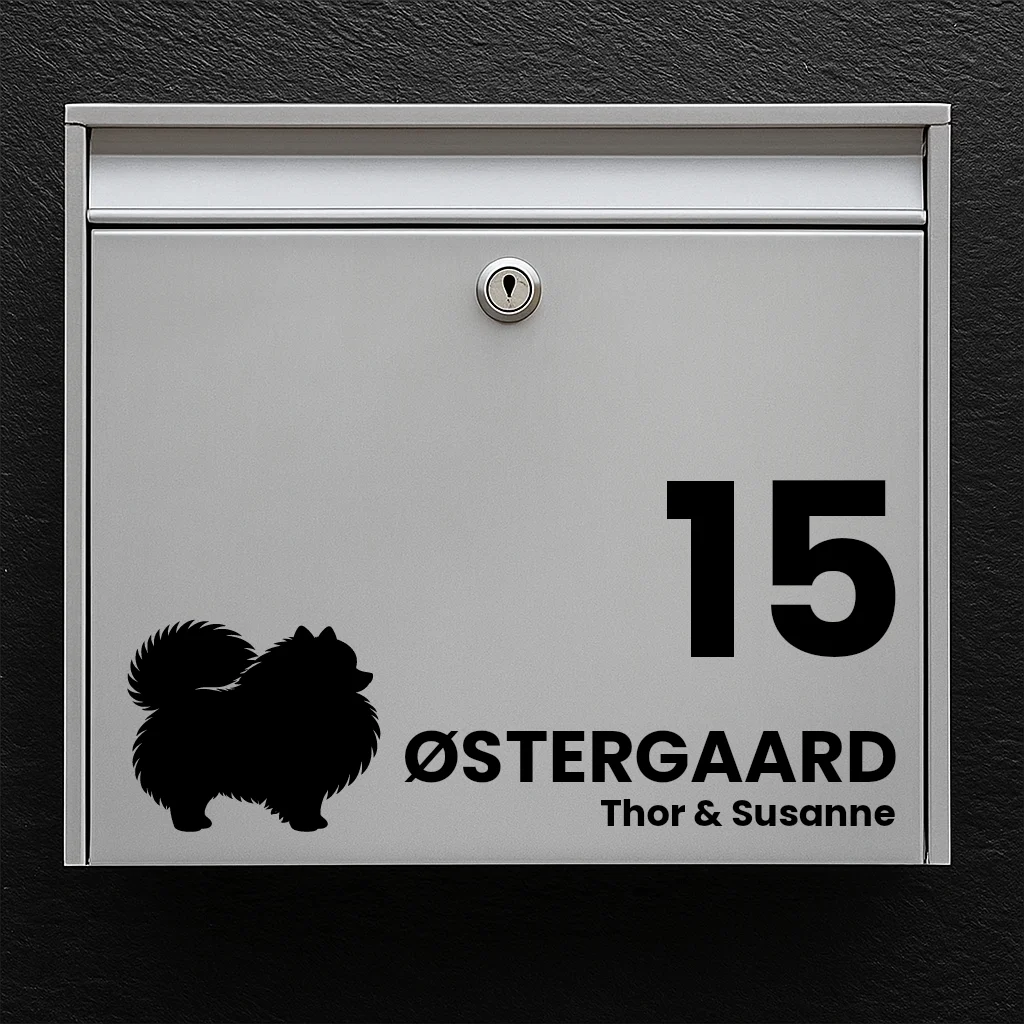 Mailbox sticker with Pomeranian