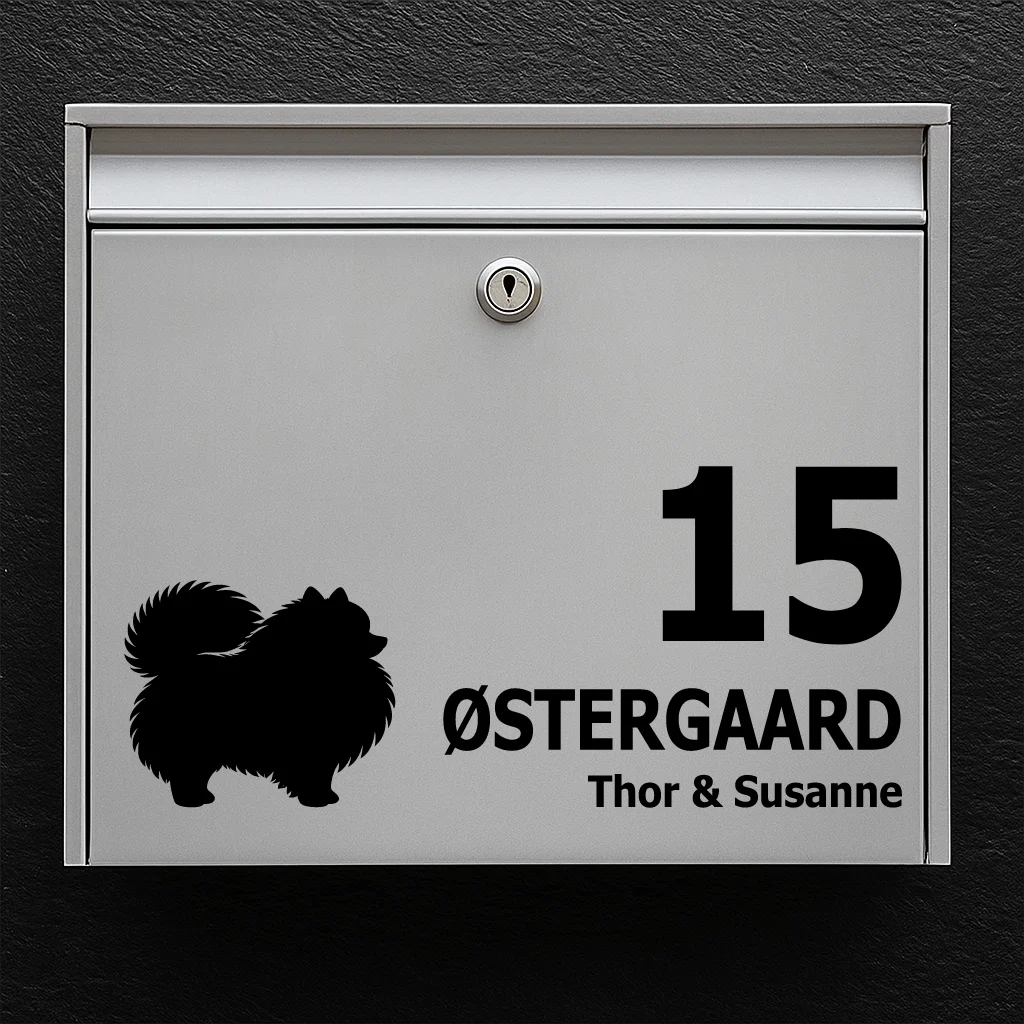 Mailbox sticker with Pomeranian
