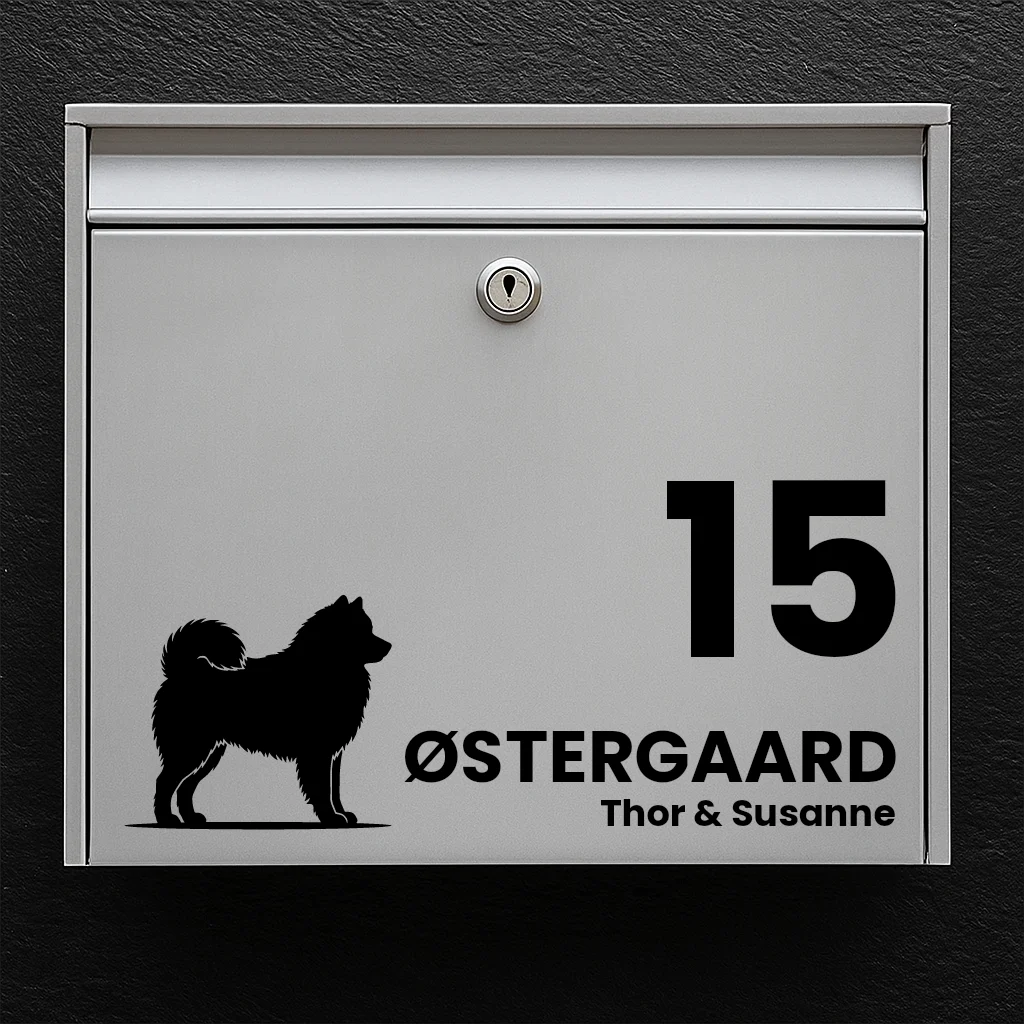 Mailbox sticker with Samoyed
