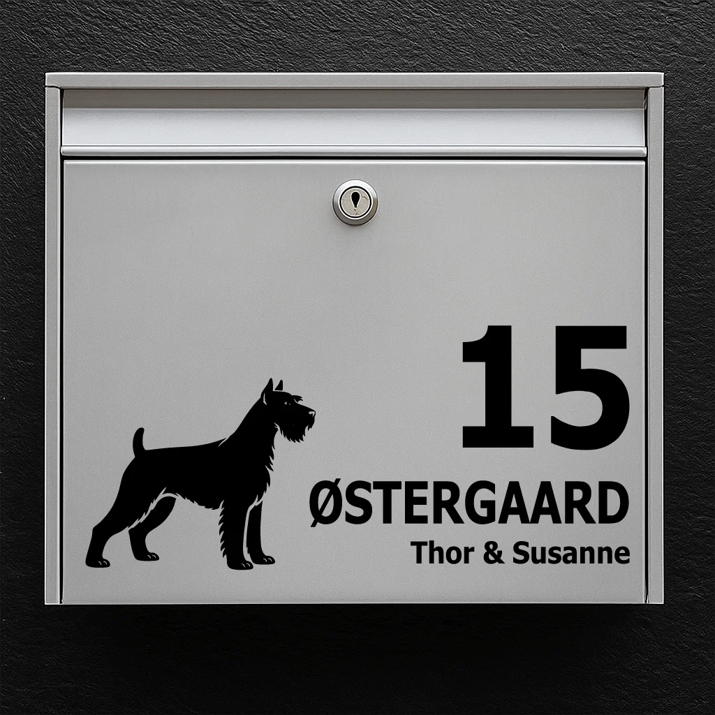 Mailbox sticker with Schnauzer 