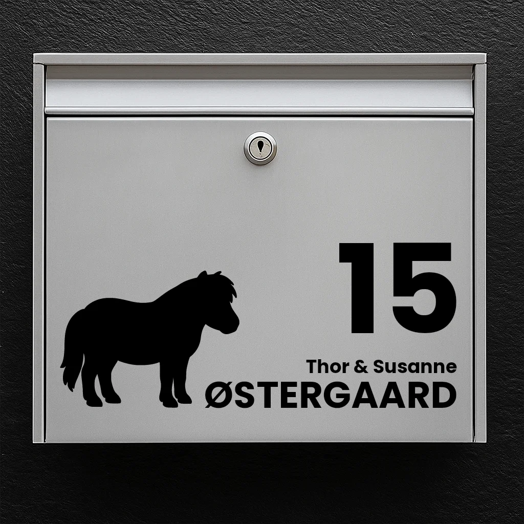 Mailbox sticker with Shetland pony
