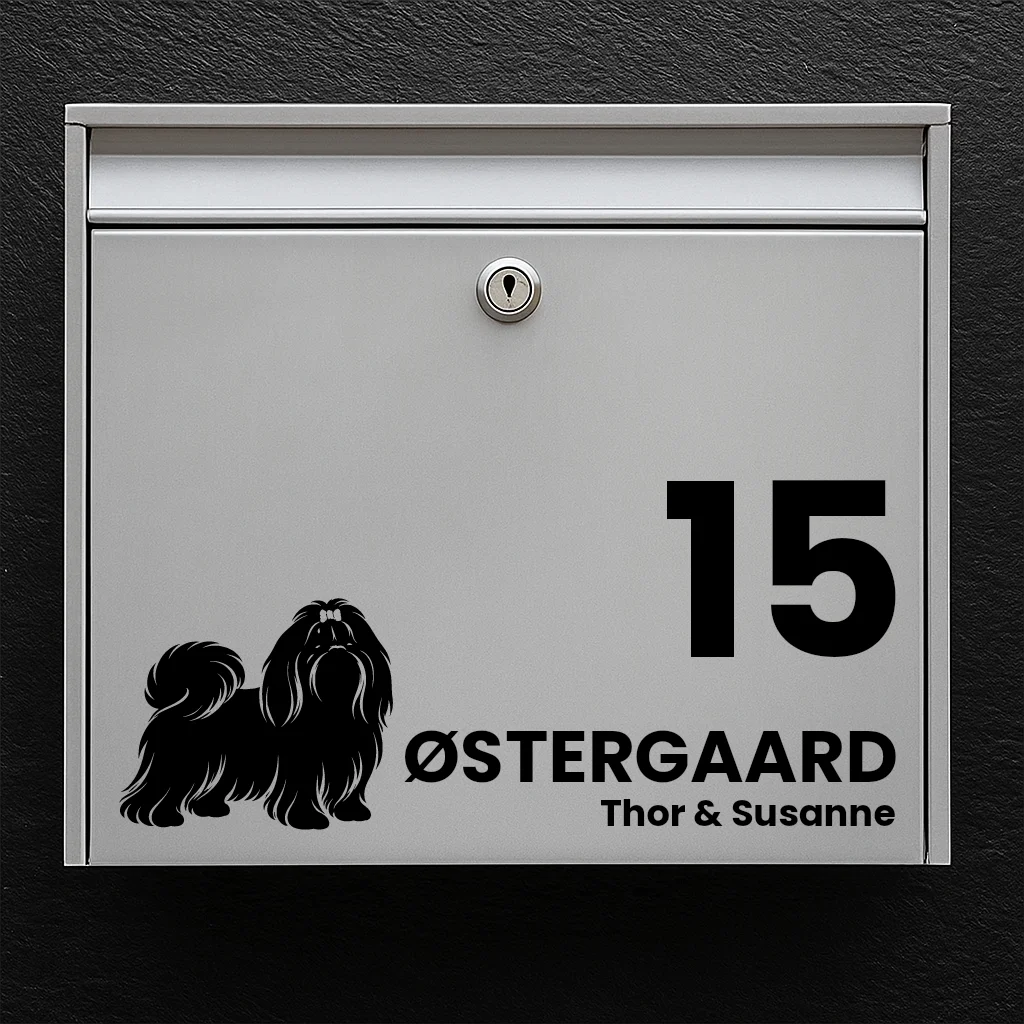 Mailbox sticker with Shih Tzu
