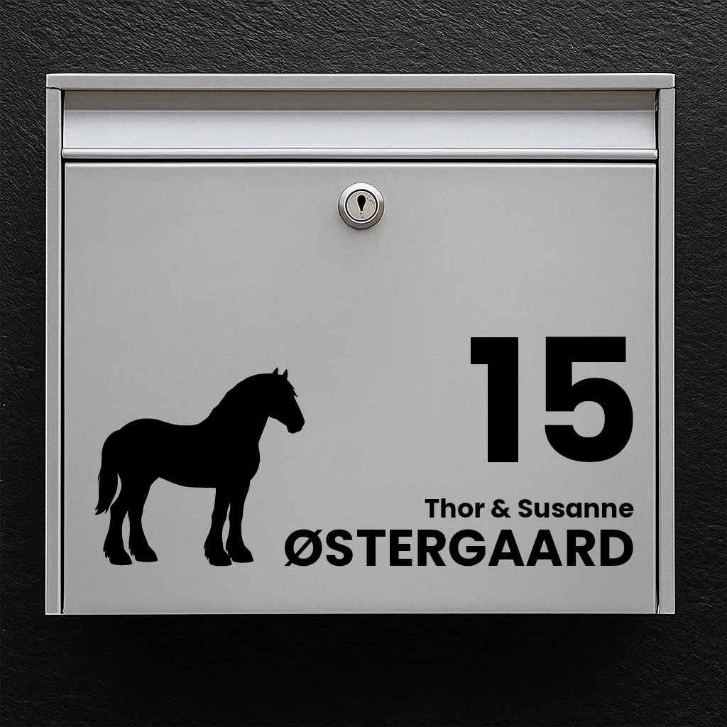 Mailbox sticker with Shire horse
