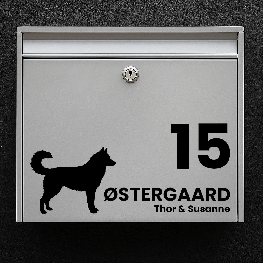 Mailbox sticker with Siberian Husky