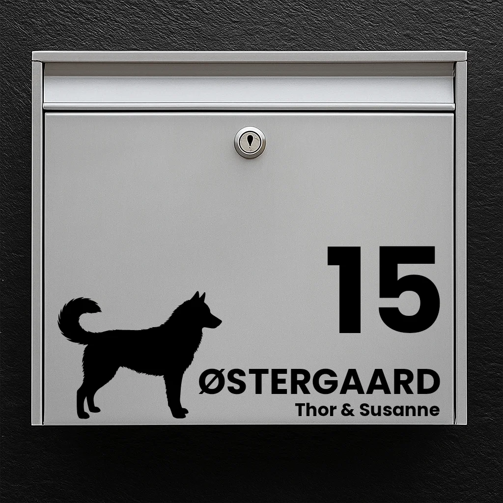Postkassesticker med Siberian Husky