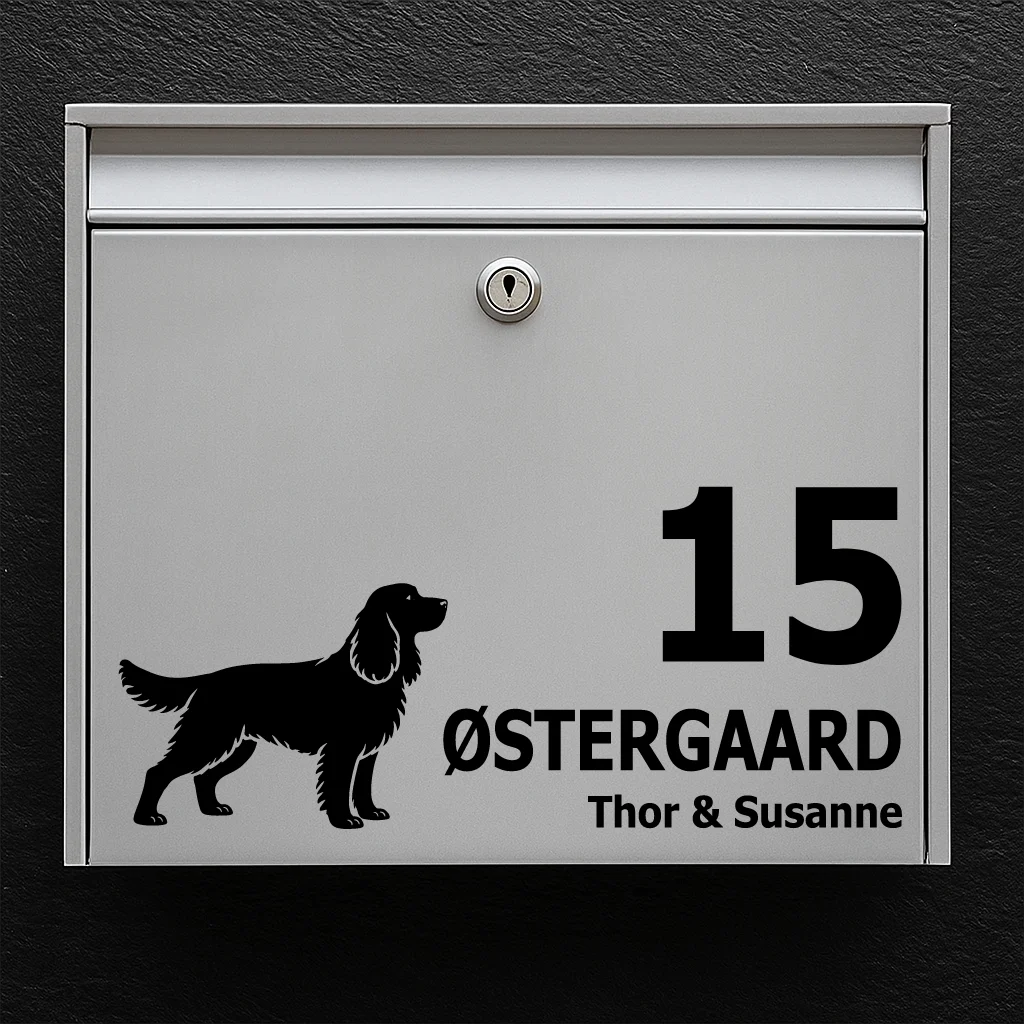 Postkassesticker med Springer spaniel