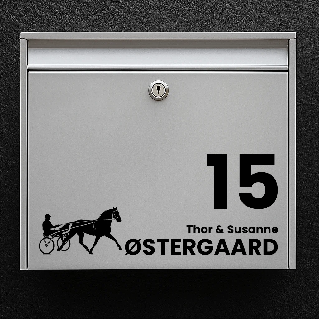 Postkassesticker med travhest