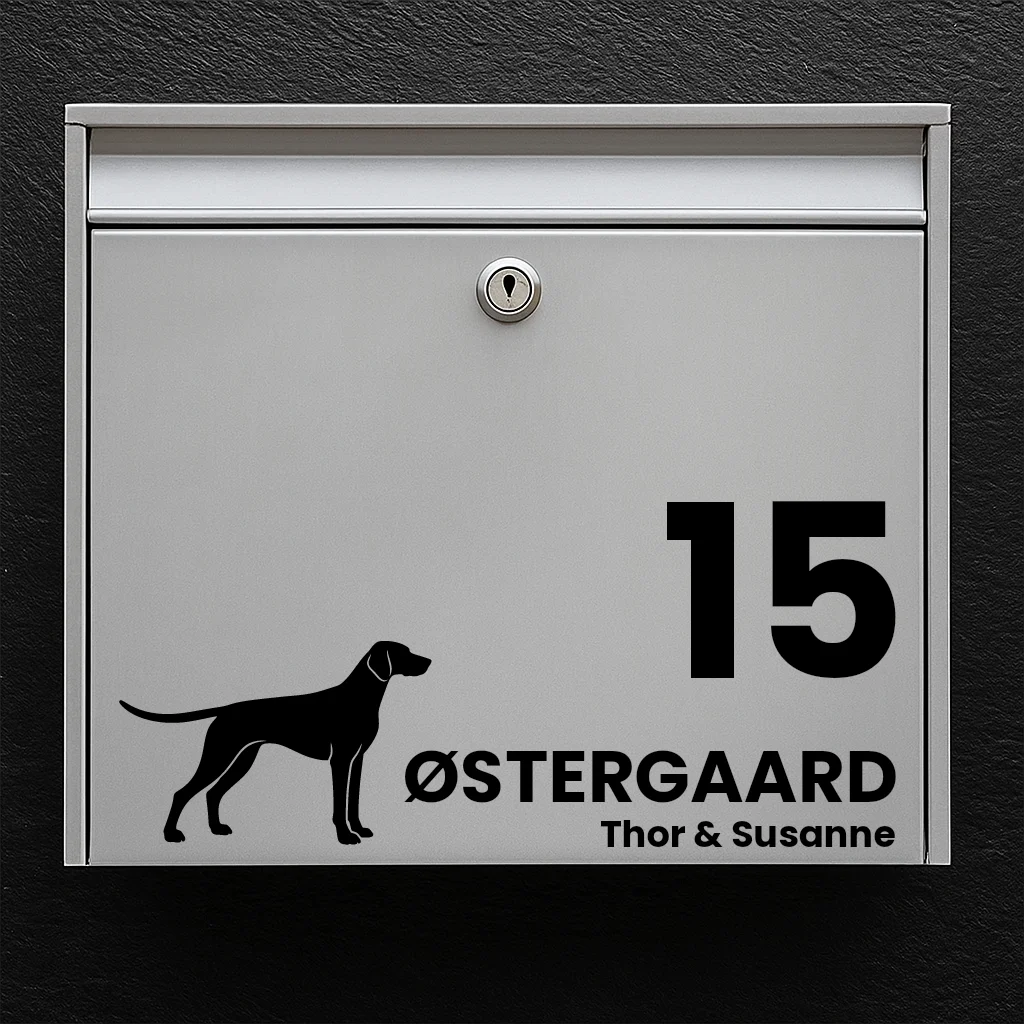 Postkassesticker med Tysk korthåret hønsehund