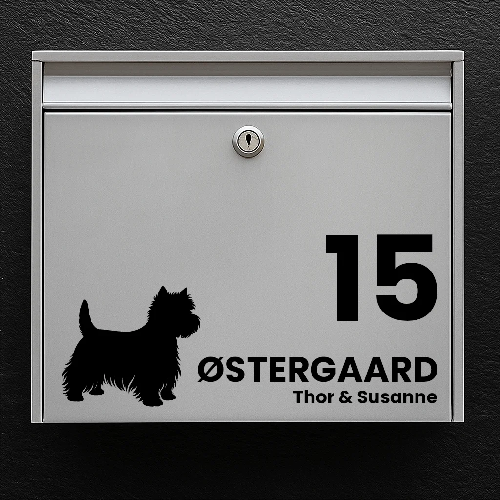 Brievenbussticker met West Highland Terrier (Westie)