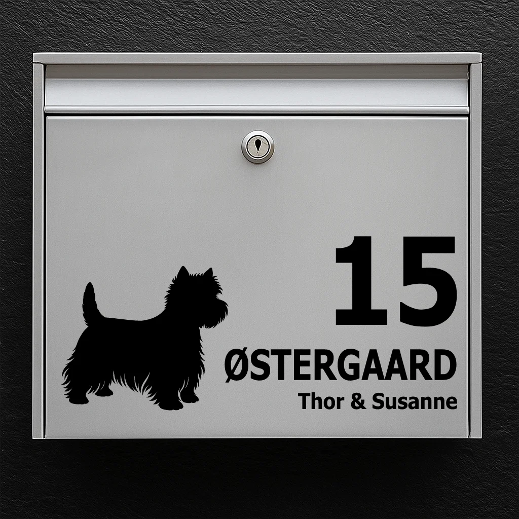 Mailbox sticker with West Highland Terrier (Westie)
