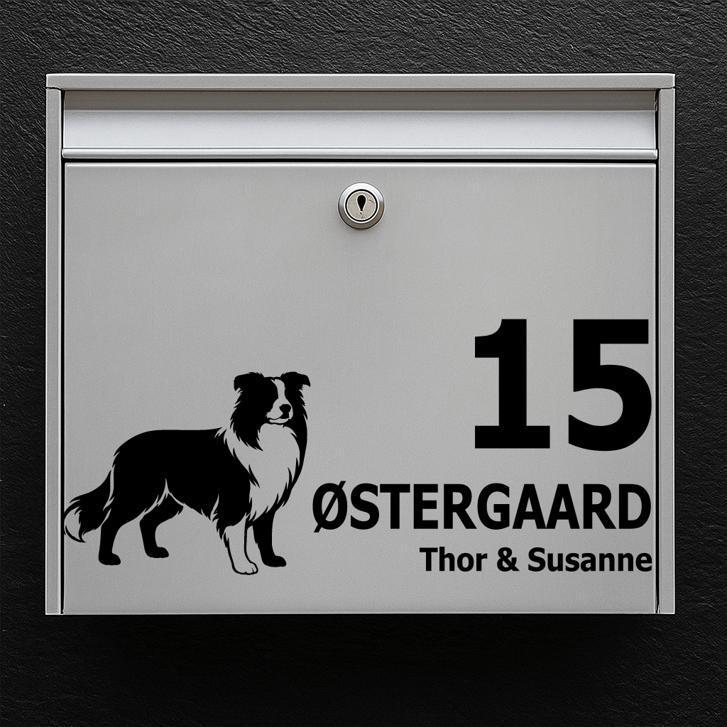 Briefkastenaufkleber mit border collie