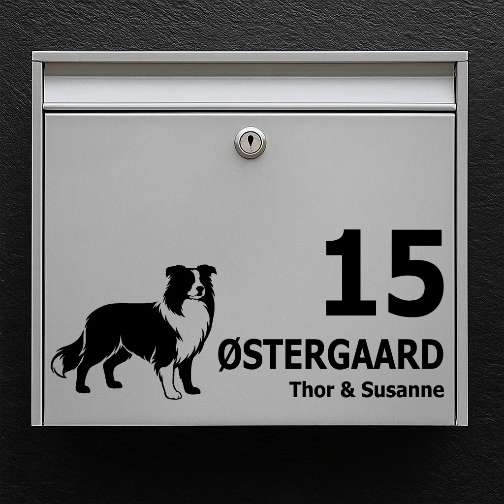 Briefkastenaufkleber mit border collie