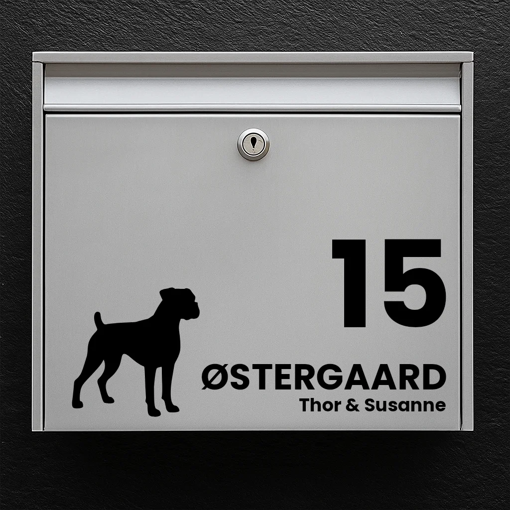 Postkassesticker med Boxer