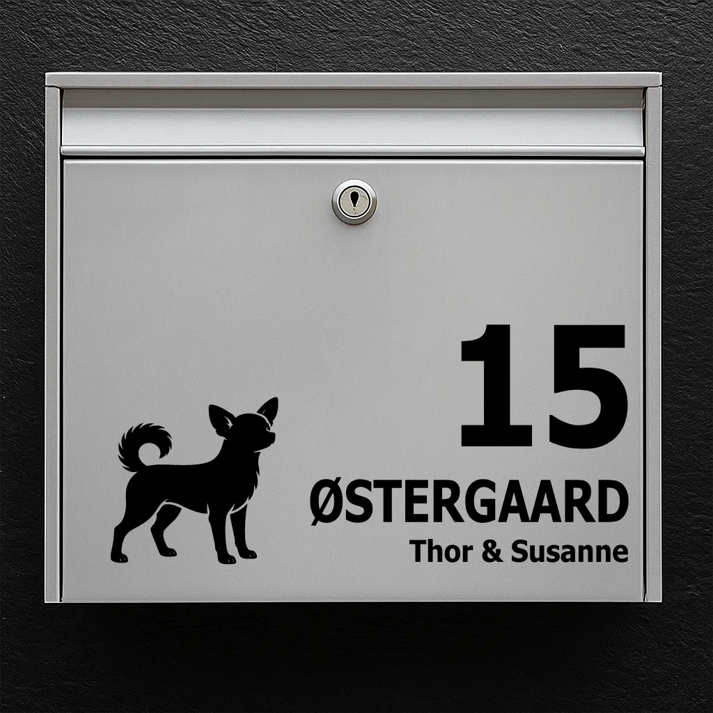 Mailbox sticker with chihuahua 