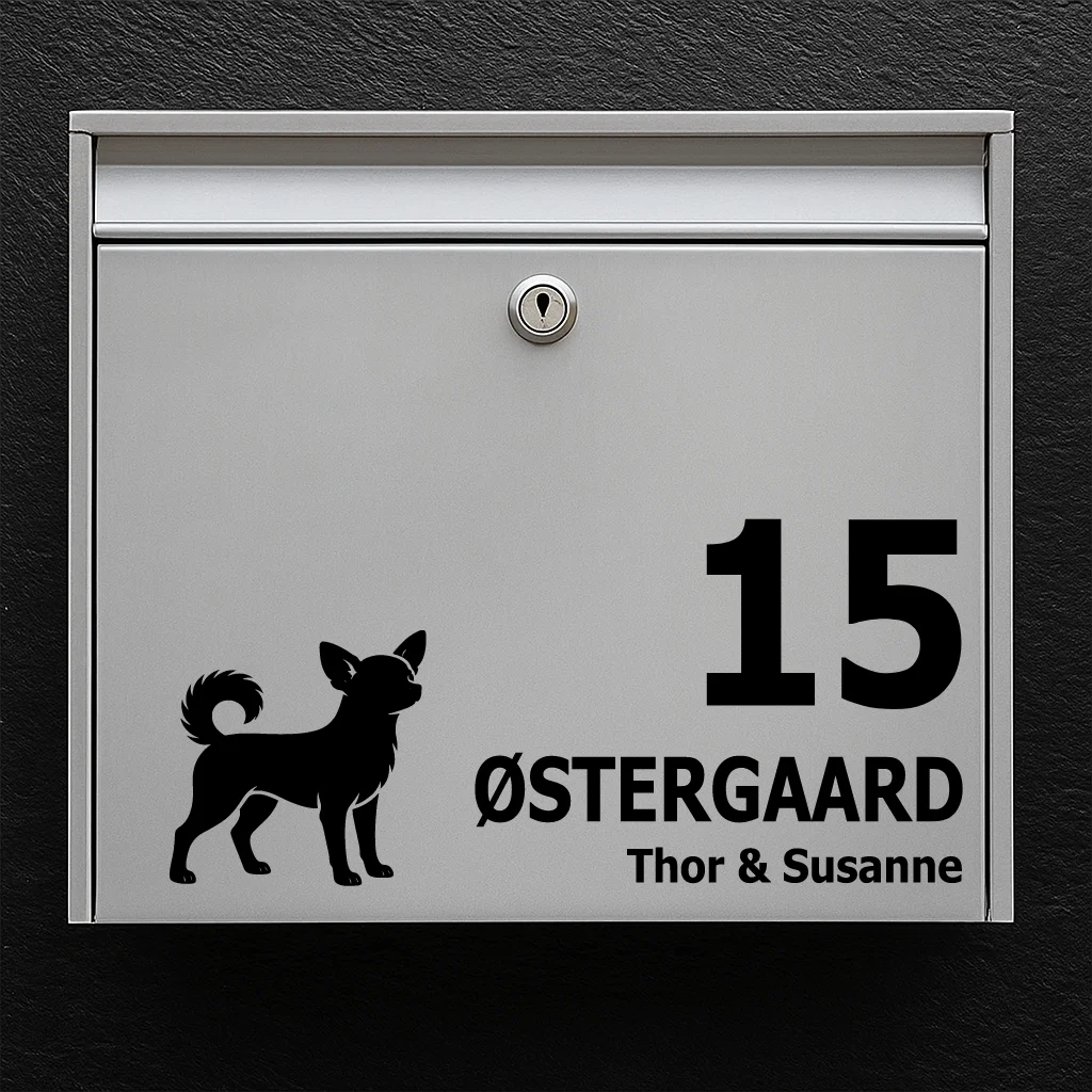 Postkassesticker med chihuahua