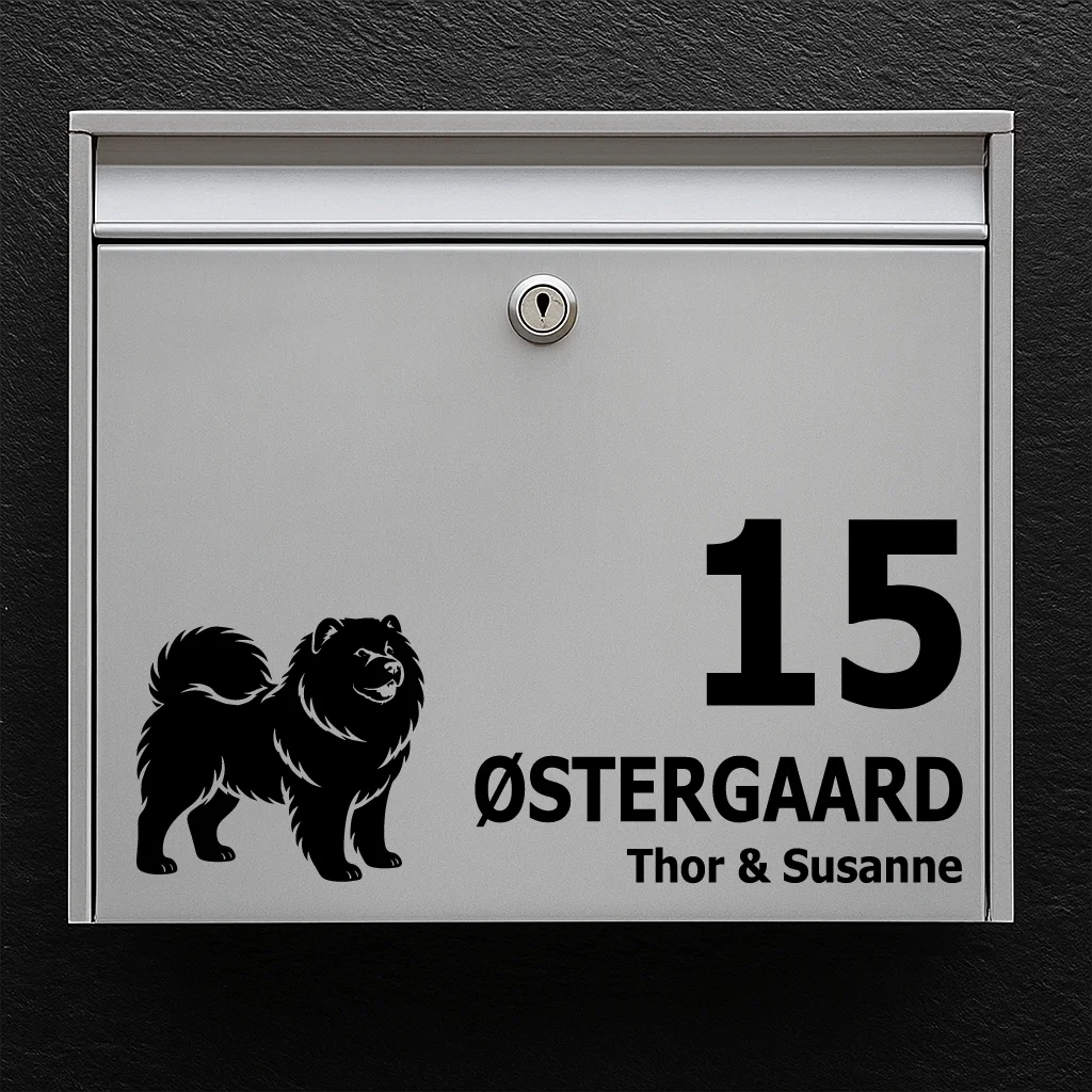 Postkassesticker med chow chow