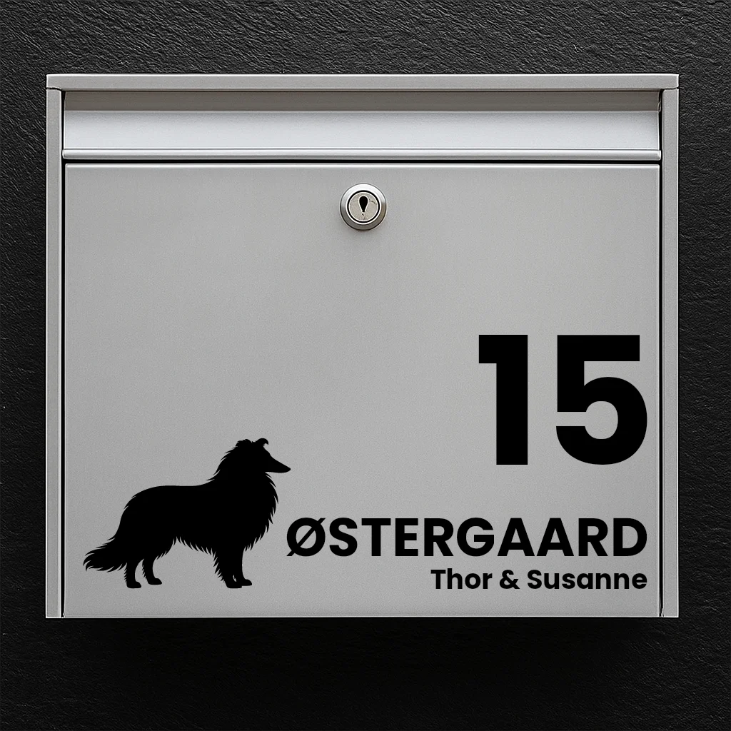 Briefkastenaufkleber mit Langhaar-Collie