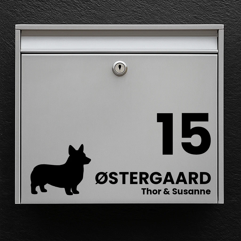 Briefkastenaufkleber mit Corgi