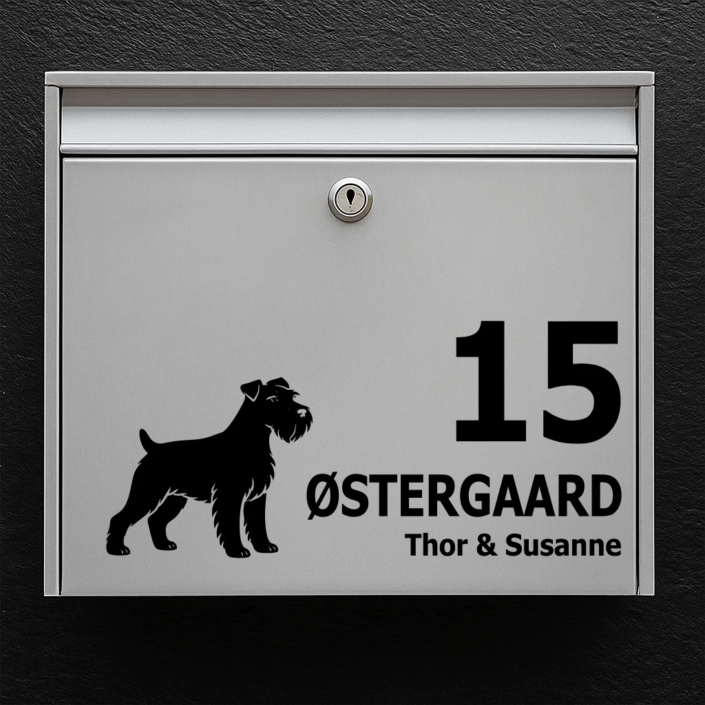 Mailbox sticker with Miniature Schnauzer