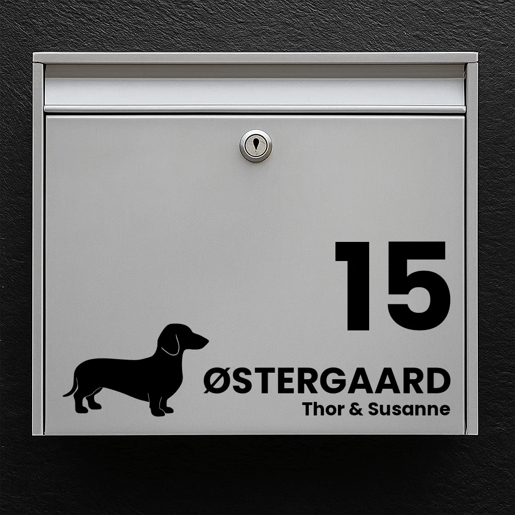 Mailbox sticker with dachshund