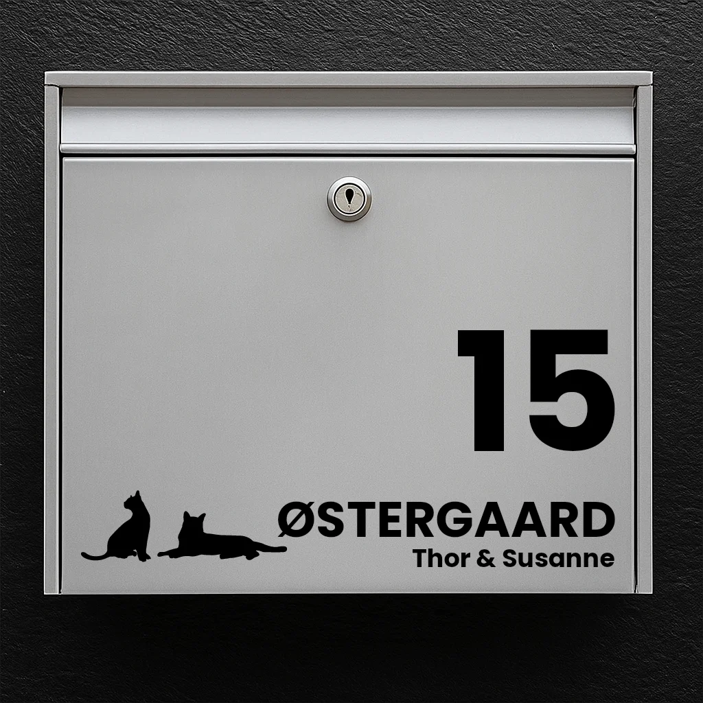 Mailbox sticker with cat