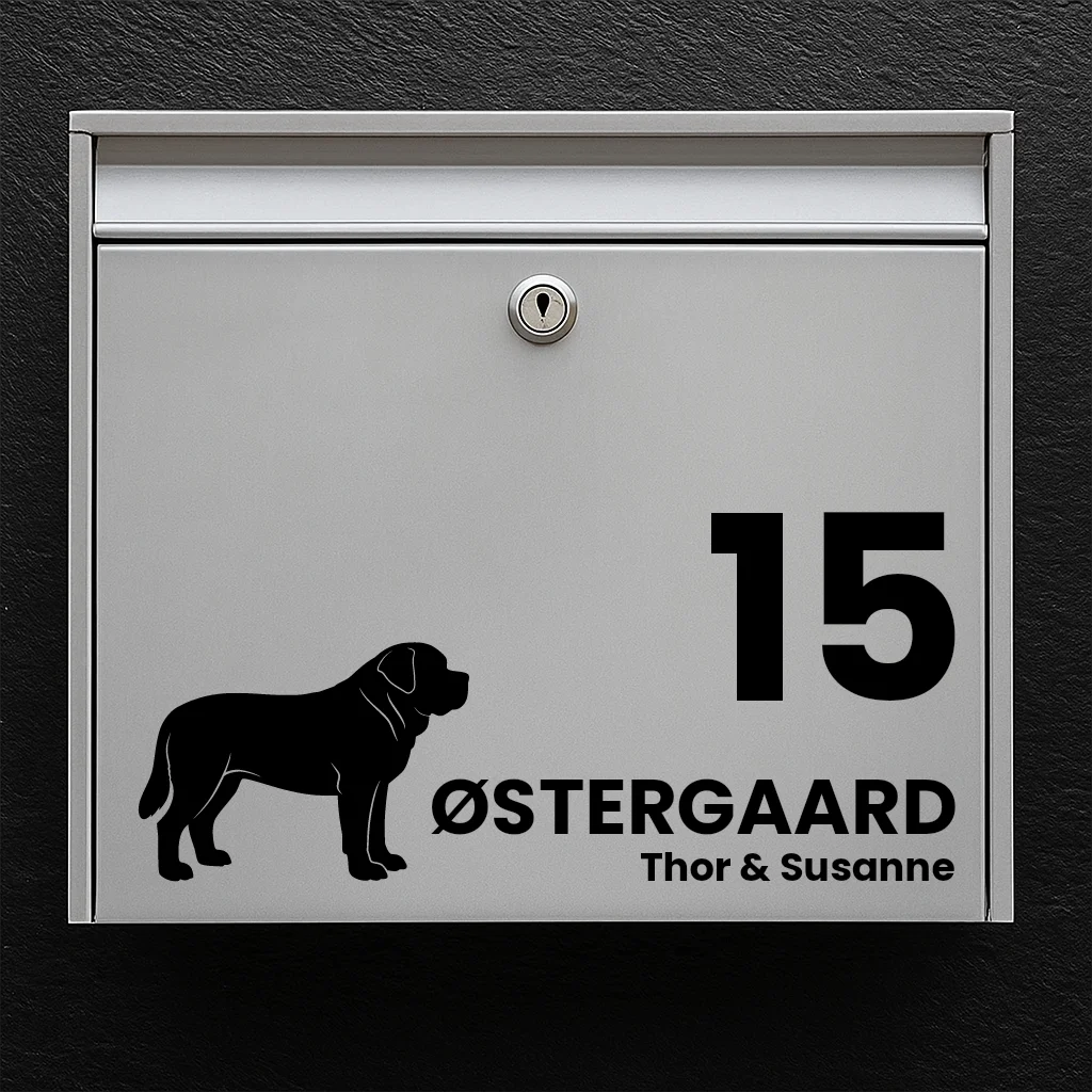 Mailbox sticker with Short-Haired Saint Bernard